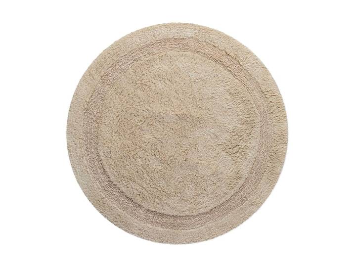 Tapis de bain beige rond en coton 80 rd.