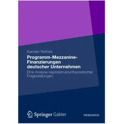 Programm-Mezzanine-Finanzierungen deutscher Unternehmen, Fachbücher von Karsten Nohtse
