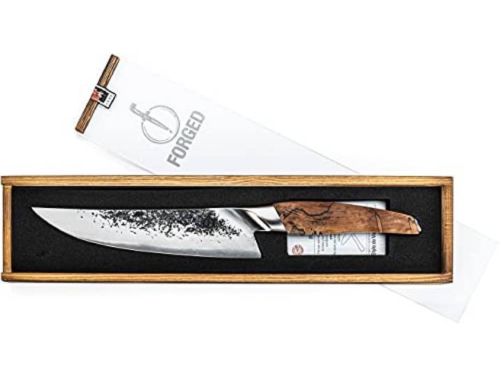 Forged Kochmesser Katai, 20cm, Aus japanischem VG10 Stahl, Von Hand in 5 Schichten geschmiedet, Verpackt in Einer luxuriösen Holzkiste