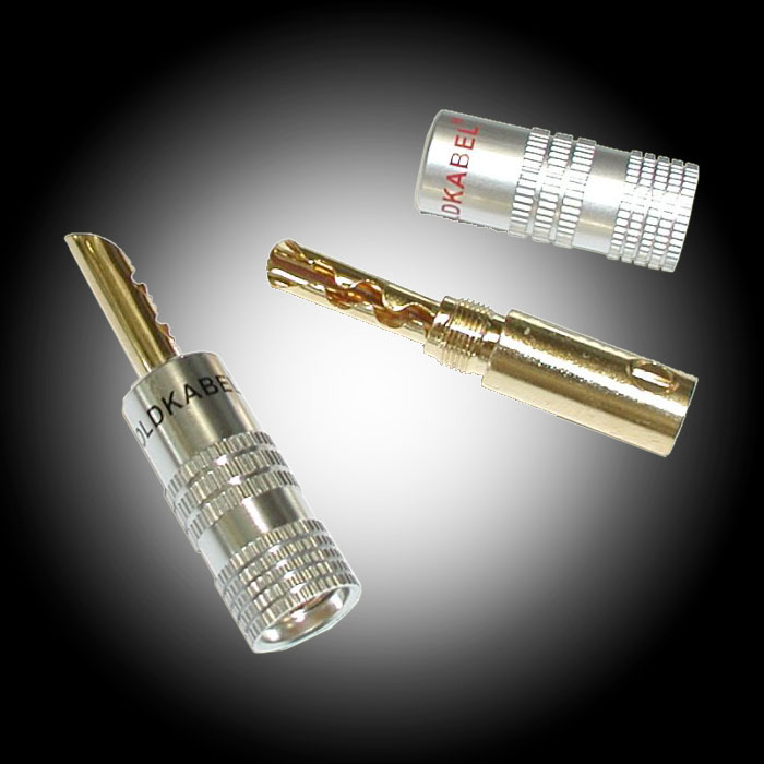 Goldkabel highline Bananenstecker Set (4 Stück) *silber* GO108001