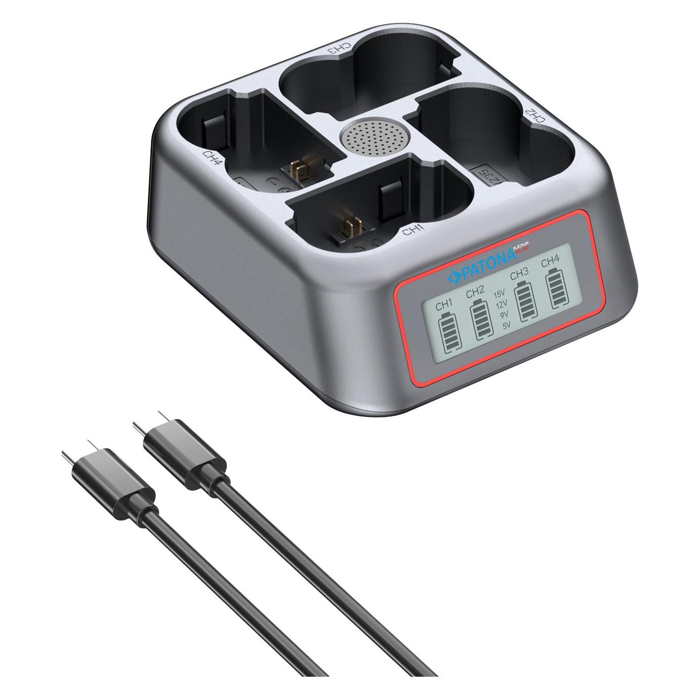 Patona 4-Port Fast Charger Fuji NP-W235 (Kamera Akku Ladegerät) (4177)