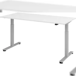 bümö elektrisch höhenverstellbarer Schreibtisch weiß 180x80 cm - Schreibtisch höhenverstellbar elektrisch, elektrischer Schreibtisch & Gaming Tisch,