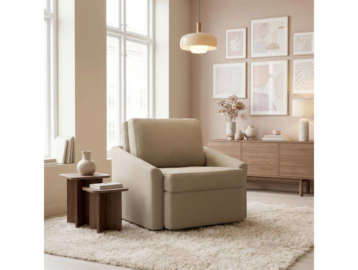 Mid.you Schlafsessel Relax Box, Beige, Kunststoff, Uni, 108x86x96 cm, Made in EU, FSC Mix, Liegefunktion, Wohnzimmer, Sessel, Schlafsessel