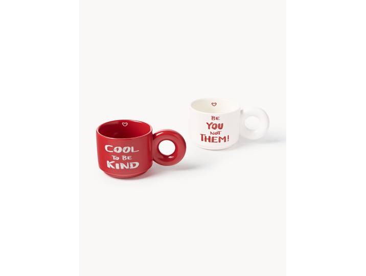 Tasses empilables en porcelaine avec motif décoratif Tutti, 2 pièces