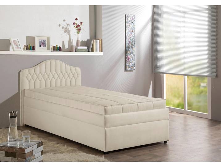 Polsterbett MAINTAL, beige (creme), B:130cm, Betten, Polsterbett