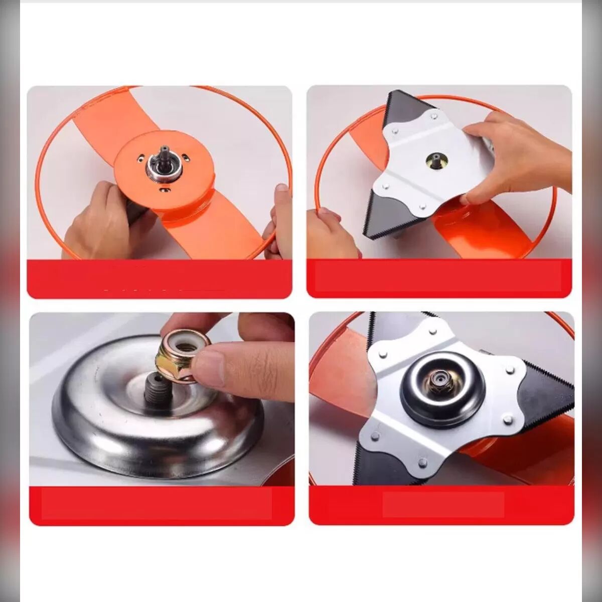 INF Rasenmäher Sämlingsschutz-Zubehörsatz (7-teilig) - orange Aluminium-Schutzring für Setzlinge und Gartenpflanzen L