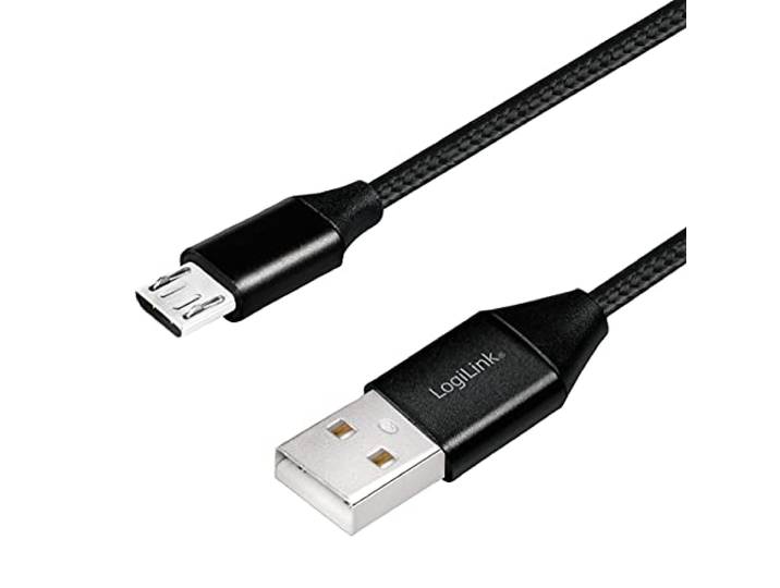 USB 2.0 aansluitkabel, USB (type A) naar micro-USB zwart, 0,3 m