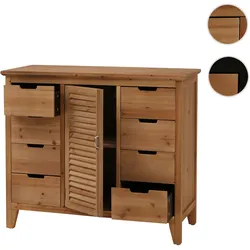 Apothekerkommode HWC-O63, Schrank Staufächer Schubladen, Vintage Shabby Fensterladenoptik 80x91x40cm ~ Korpus natur