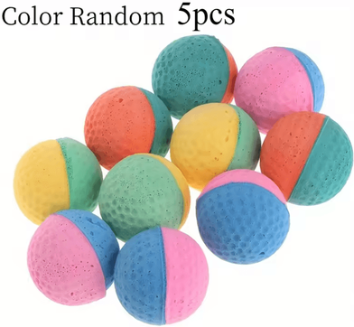 Inspire Curations Soft Bounce Cat Chase Balls Interactive Cat Toy Balls For Active Indoor Play random Color 5pcs
