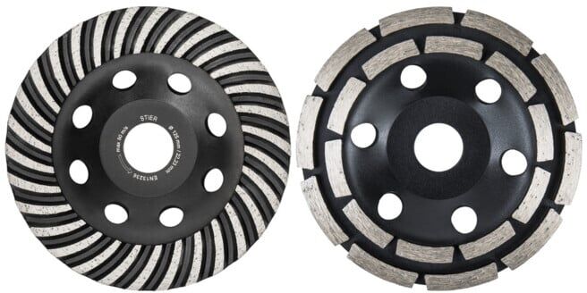 Set STIER Diamantschleiftopf 125mm + Diamant-Schleiftopf doppelt 125mm