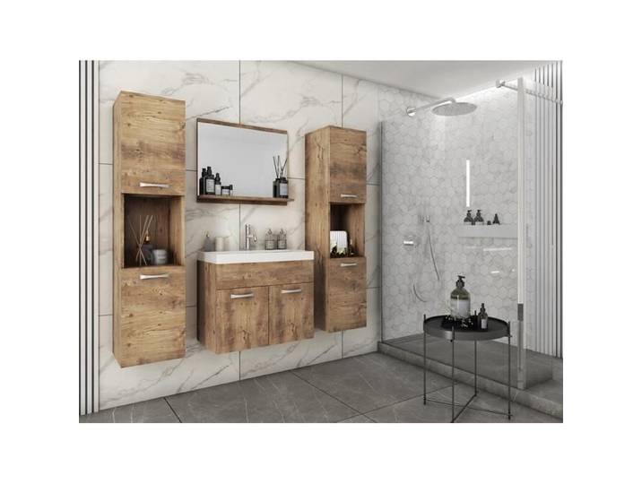 Ensemble de salle de bain - Ensemble de salle de bain Sarasota 123 449834 - Noix - 132x35cm