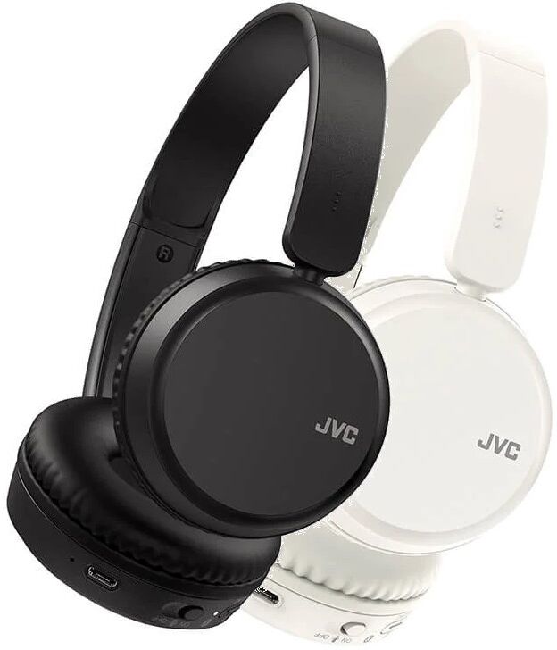JVC on-ear trådlösa Bluetooth-hörlurar och headset (svarta/vita) (Vit)