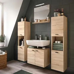 Badezimmermöbel Set Badezimmerset in modernem Design 33 cm tief (vierteilig)