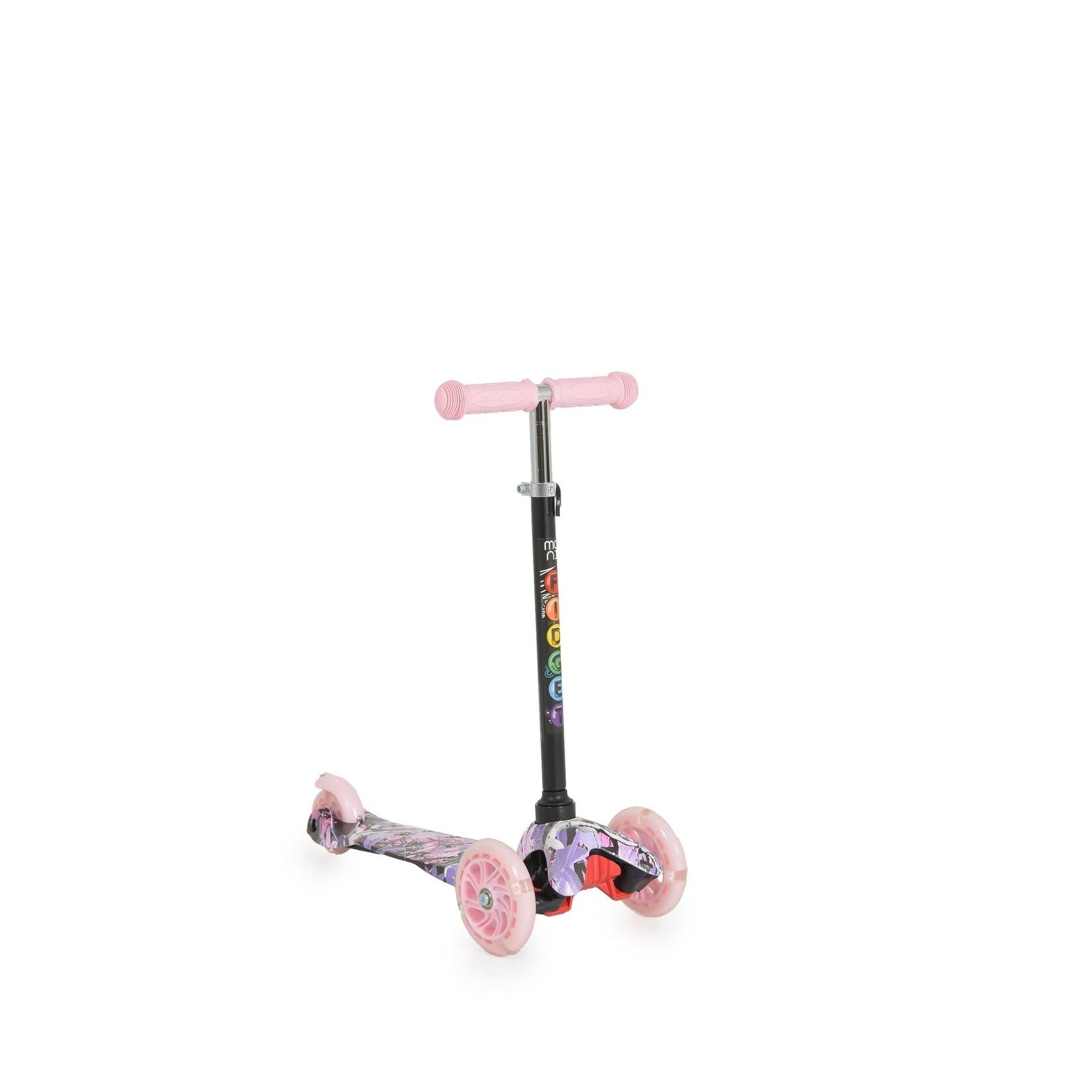Moni Kinderroller Fidget 3 Räder höhenverstellbar, PU-Räder, Wasserdruck, ABEC-7 rosa