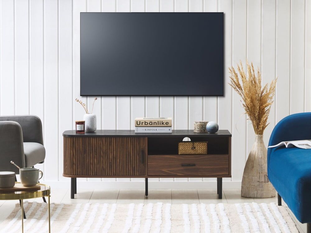 Beliani Meuble tv marron foncé Marron 40x46x120cm
