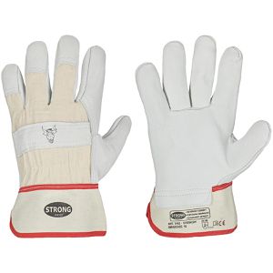 Feldtmann Arbeitshandschuhe Stierkopf Stronghand, 0162, Echt Leder, beige, Größe 9 / L, 12 Paar