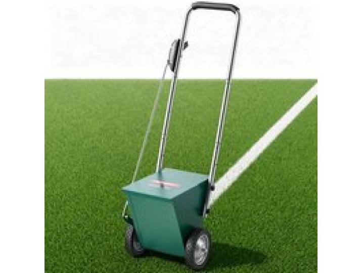 VEVOR Markierwagen Linien-Markiergerät Trocken 11,3 kg Pulverkapazität Grün, für Rasenfläche Feld & Sportplatz, Stahlkonstruktion, 50-100 mm Einstellbare Linienbreite, Klare & Gleichmäßige Markierung