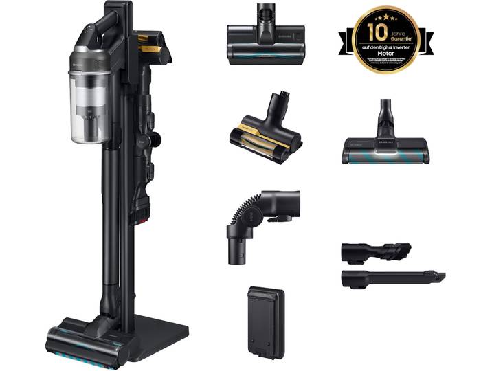 SAMSUNG Akku-Handstaubsauger VS70H28HFC/WD, Jet 95S CompleteClean , schwarz (soapstone charcoal), B:25cm H:93cm T:20,2cm, Akkusauger, beutellos, 770 W, beutellos, Ersatzakku separat erhältlich, Akku-Handstaubsauger