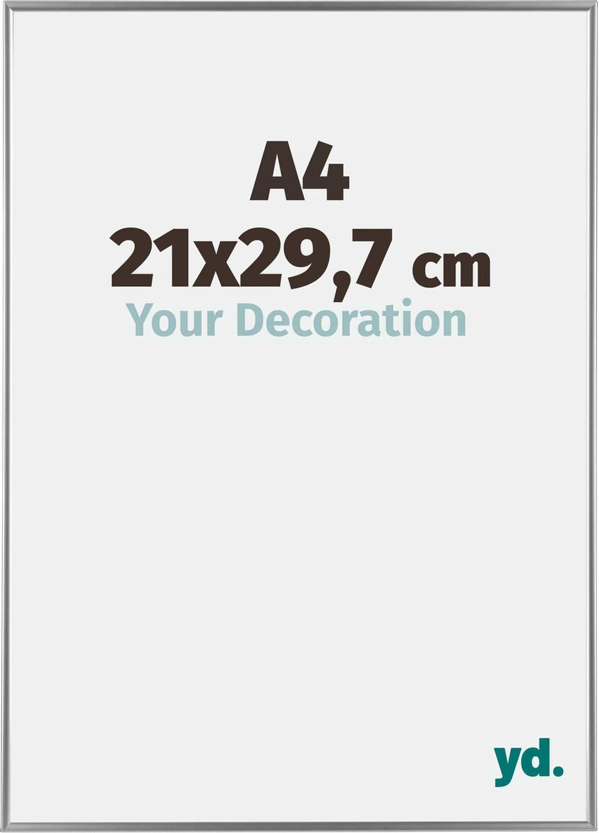 Your Decoration Fotolijst A4 Zilver Hoogglans Kunststof