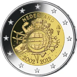 Niederlanden 2012: 2-Euro-Gedenkmünze 10 Jahre Euro