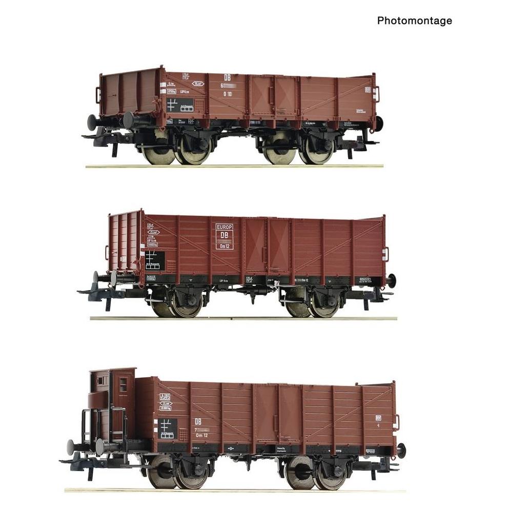 Roco 6600303 Freight wagon DC Wagon set with three open freight carriages of the German Federal (Spur H0) (6600303)