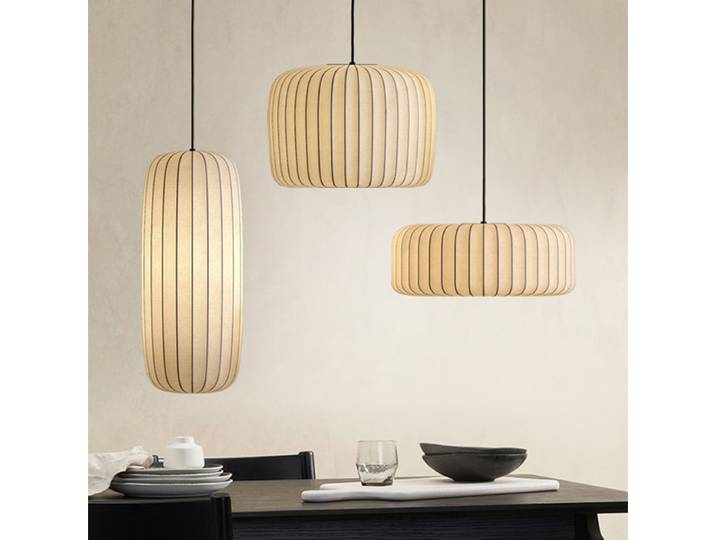 Moderne japonais Wabi Sabi soie E27 lustre nordique décor à la maison lampe design salon salle à manger chambre B & B Loft pendentif lumières