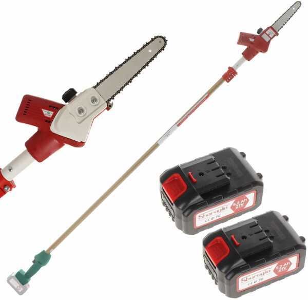 Sbaraglia ARES-22 - Potatore a batteria su asta telescopica - 2 Batterie da 5.2 Ah/21V