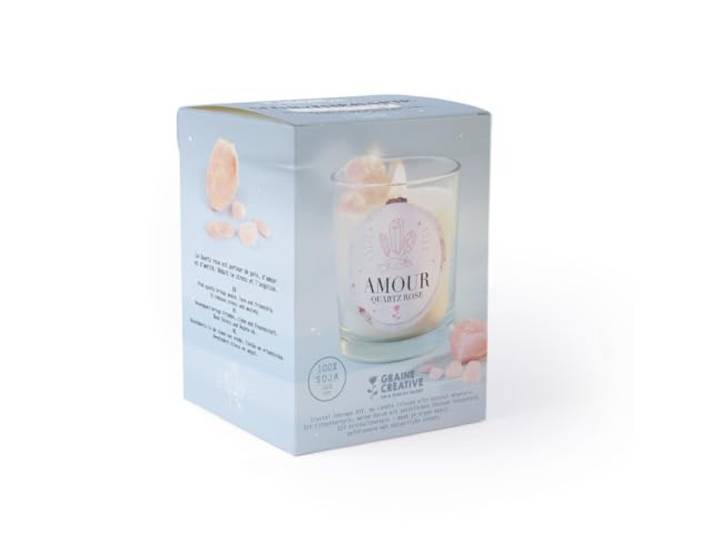 KIT DIY BOUGIE LITHOTHERAPIE QUARTZ ROSE