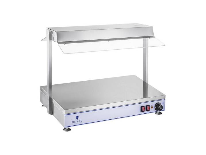 Royal Catering Warmhalteplatte 70 x 50 cm Buffetwärmer 1100 W Speisenwärmer 2 Halogenlampen Gastro, verschiedene Größen
