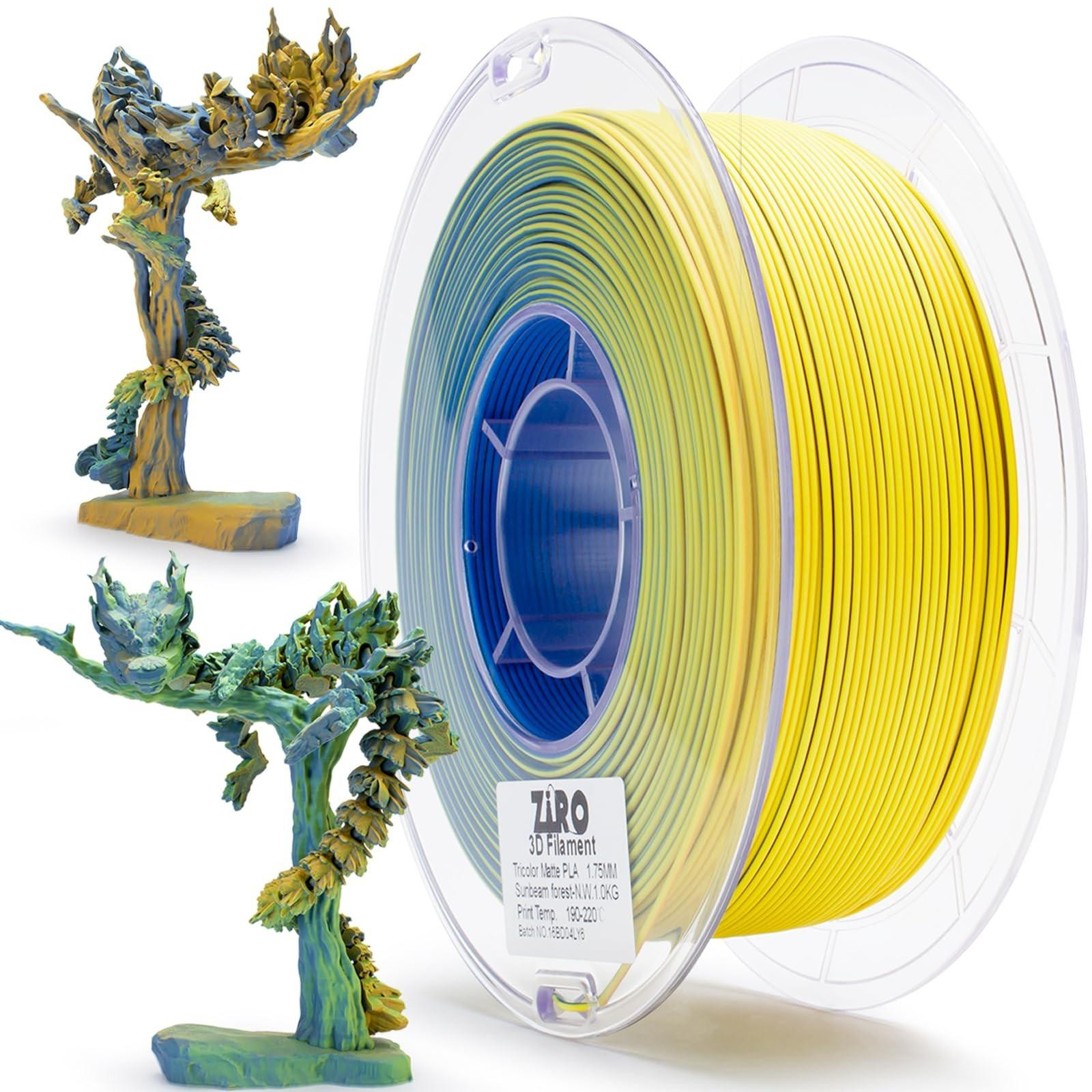 Merkloos Tricolor Matte PLA Filament voor 3D Printers, 1.75mm