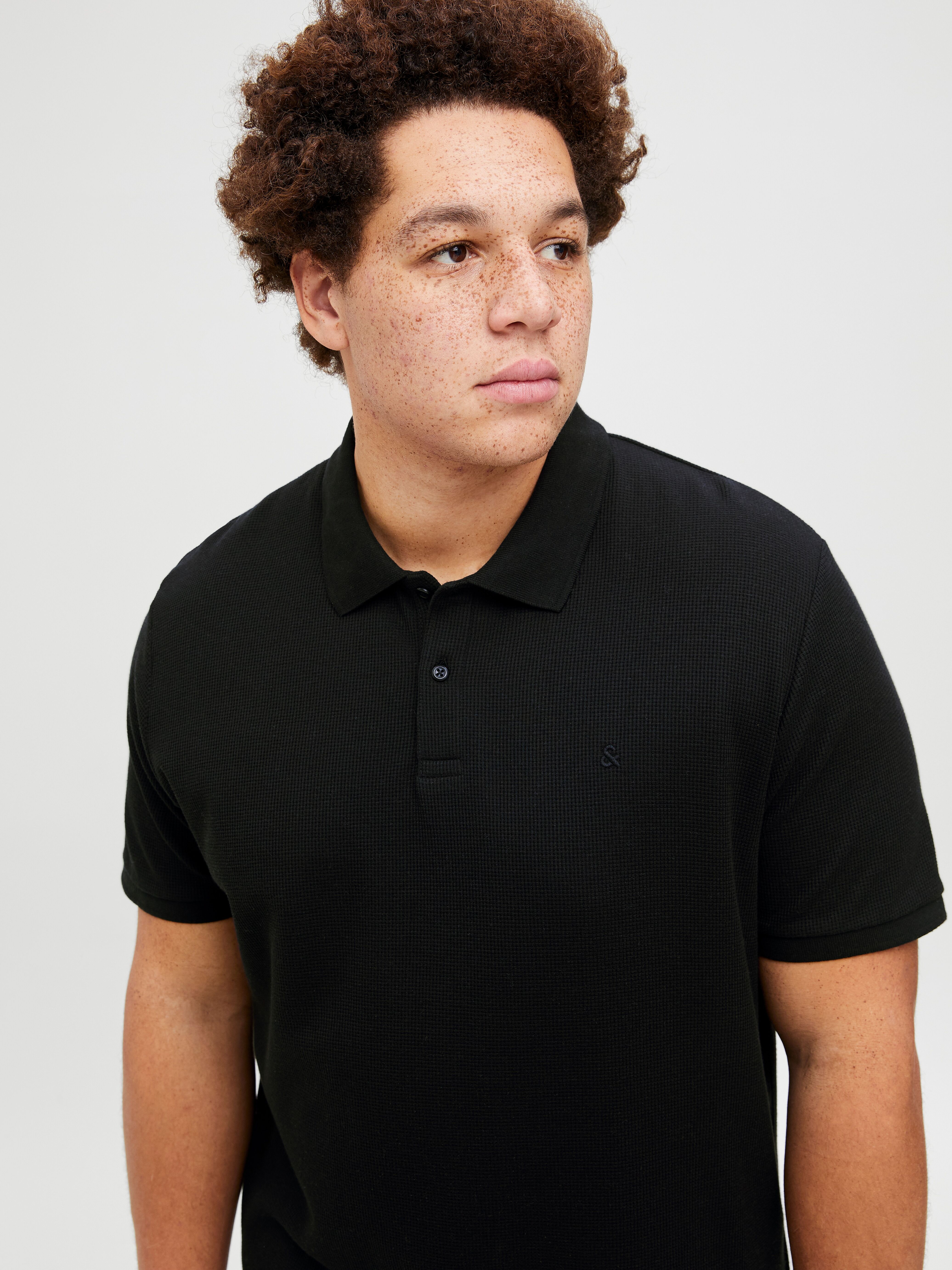 Jack & Jones PlusSize "JJEAUSTIN POLO SS NOOS PLS" Materialmix, normal geschnitten