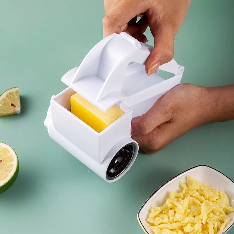 INF Râpe à fromage rotative manuelle 3-en-1 pour cuisine créative Blanc