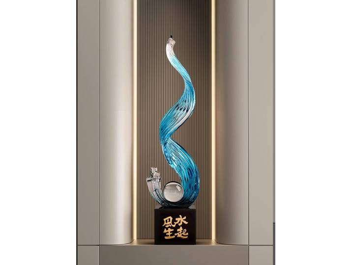 Vent eau montée verticalement, décorations de sol, Sculpture d'entrée de salon de luxe, meuble TV, décoration de bureau, cadeaux