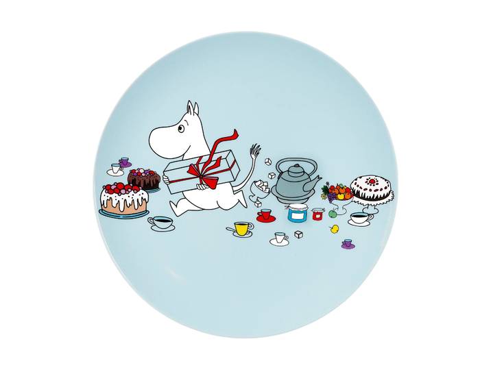 Rätt Start Assiette plate Mumin Picknick Ø19,5 cm Bleu clair