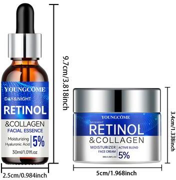 Perfect Picks Market Retinol Cream Serum Combo Set Hydrating Moisturizer, Skin Repair, And Wrinkle Smoothing For Younger, Healthier Skin 30ml 30g