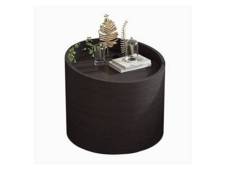 YCCHAH Bett mit Stauraum Moderner, minimalistischer Nachttisch, Schlafzimmer, doppelter Schubladenschrank, runder Schrank, Heim-Nachttisch, Wohnzimmer-Beistelltisch Desktop(D)