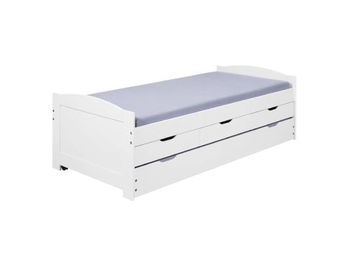 Inter Link Funktionsbett Stauraum Schubladen Massivholz Lattenrost 90x200cm Funktionsbett Kinderbett Stauraum Schubladen 2 LF 90x200cm Kiefer massivholz, Lattenrost Weiß lackiert 90x200cm Ulli