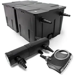 Wiltec, Brunnen + Gartenteich, Set: Teichfilter 60000l 36W UVC Teichklärer 80W Teichpumpe 427