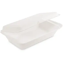 VEPATIM 250x Bio Menüboxen Lunch-Boxen Sandwichbox Zuckerrohr kompostierbar 250x162x63mm