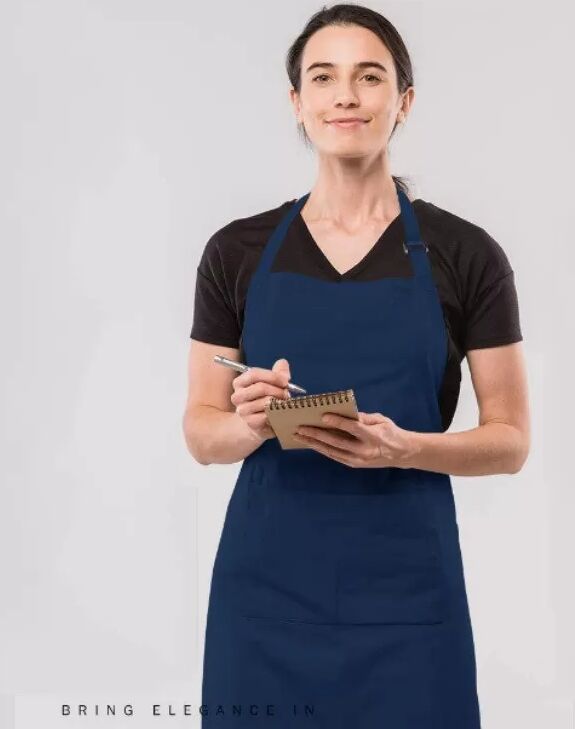 INF Ärmellose Polyester-Schürze - Verstellbare Nackenband Küchenarbeitsschürze Navy blau