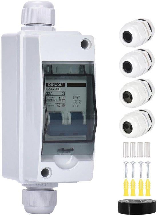 Mini Stroomonderbreker 32A Waterdichte Distributiedoos AC 200-250V IP65