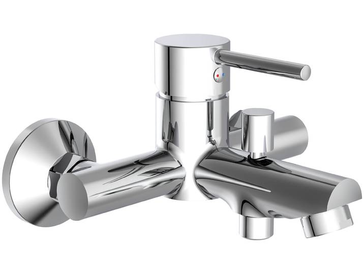 Wannenarmatur SCHÜTTE Laurana , grau (chrom), B:19,2cm H:11,5cm T:15cm, Messing, Armaturen, Wannenarmatur, Mischbatterie Badewanne, Wasserhahn Bad, Wannenarmatur in Chrom