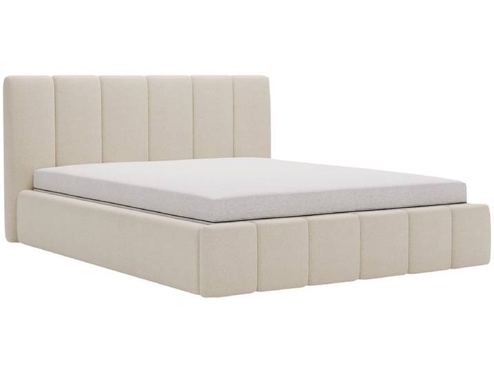 Bett CHIARA 140x200cm boucle-stoff beige