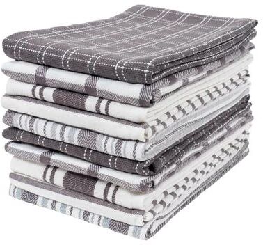KAF Home Assorted Flat Kitchen Towels - Set of 10, 18 x 28 Inch - N/A