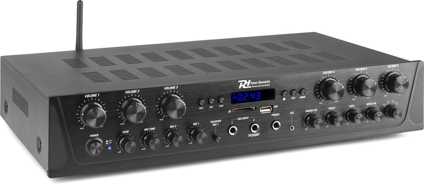 Power Dynamics Pv260bt 6-Zonen-Audio-Verstärkersystem 600w