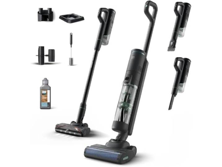 Philips 7000er Serie AquaTrio kabelloser Staubsauger Nass- und Trockenreinigung, automatische Reinigungs- und Ladestation, Staubsaugerdüse, XW7263/11