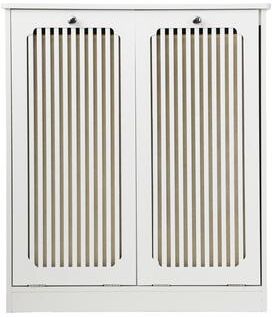 PRIMEPLUS White Tilt-Out Laundry Hamper Cabinet with 2 Removable Fabric Baskets