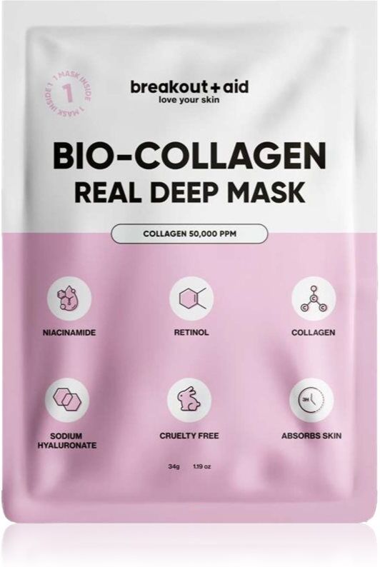 breakout + aid Bio-Collagen Real Deep Mask night mask with collagen 1 pc