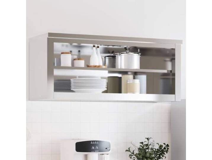WXGTBKPR Küchen-Wandschrank Edelstahl 110 x 40 x 46 cm mit Ablage, Wandhängender Metallschrank für Gastronomie und Haushalt, Rostbeständiger Küchenschrank zur Wandmontage