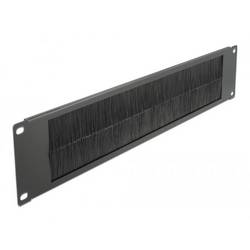 Delock 66482 19 Zoll Netzwerkschrank-Bürstenleiste 2 HE Schwarz